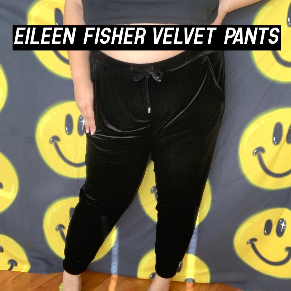 Eileen Fisher velvet high-waist ankle joggers pant